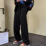 Men Sweatpants Men's Waffle Design Casual Pants Straight Loose