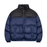 Men Cotton Padded Jacket Coat Vintage Stand-up Collar Cotton-Padded Clothes Ins Casual Winter Loose and Warm Bread Coat