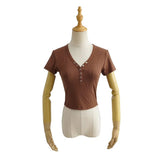 Women T-Shirt Short Sleeve T-shirt Slim Fit Slimming Top