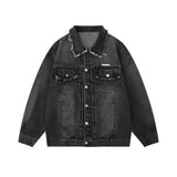 Men Denim Jacket Washed and Worn Denim Men's Loose All-Matching Jeans Jacket