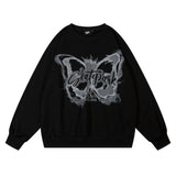 Men Hoodie Graffiti Printed Crew Neck Sweatshirt Men's Trendy Casual Loose