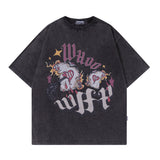 Men T Shirt Cartoon Printed Short-Sleeved T-shirt Men and Women Vintage