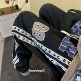 Men Sweatpants Retro Pants Men's Autumn All-Match Sweatpants Loose Straight Casual