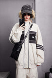 Unisex Jacket Fall Contrast Color Zipped Sports Coat