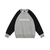 Unisex Hoodie Preppy Style Retro Loose round Neck Sweatshirt Men's Coat