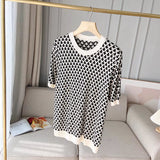 Women T-Shirt Short Sleeve round Neck T-shirt Women's Knitwear Summer