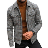 Men Jack Slim Fit Casual Autumn Plaid Men's Coat