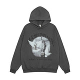 Men Hoodie Printed Sweater Casual Loose-Fitting Hoodie Men Peace Dove