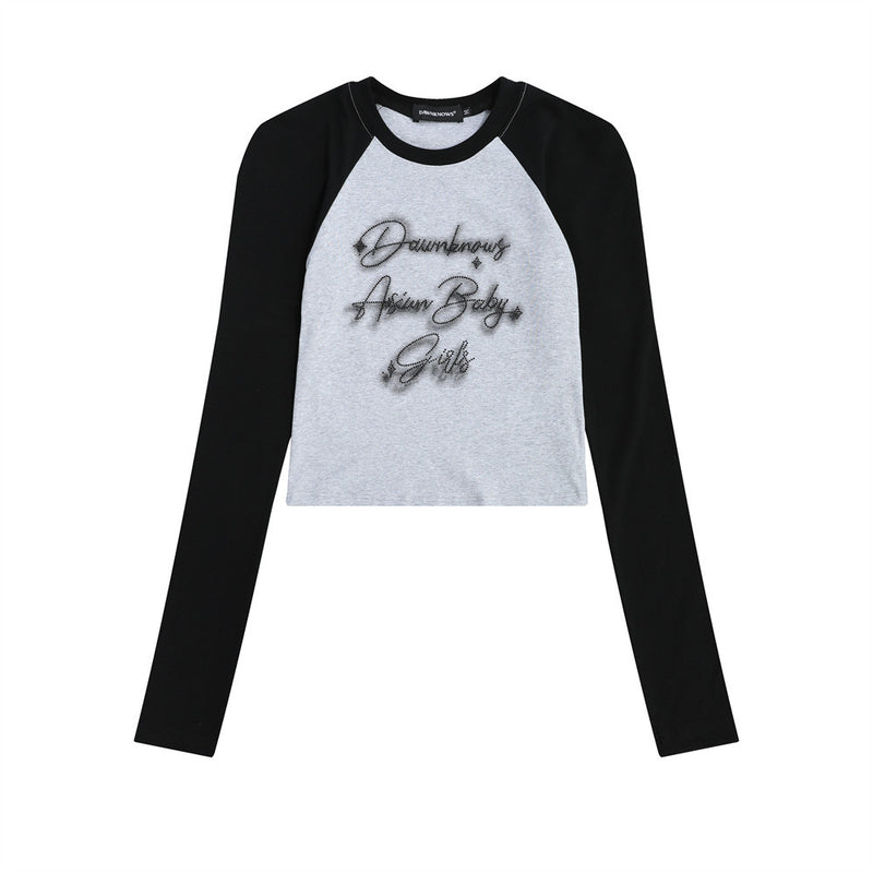 Women Long Sleeve T-Shirt Long Sleeve T-shirt Girls Short Base Shirt round Neck Top