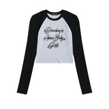 Women Long Sleeve T-Shirt Long Sleeve T-shirt Girls Short Base Shirt round Neck Top