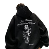 Men Hoodie Hooded Sweater Autumn High Street Pu Shuai Loose Casual Jacket