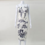 Women Co-Ord Set Skirt Two-Piece Retro Printed Fashion
