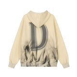 Men Hoodie Paste Cloth Embroidery Letter Inkjet Hooded Sweater