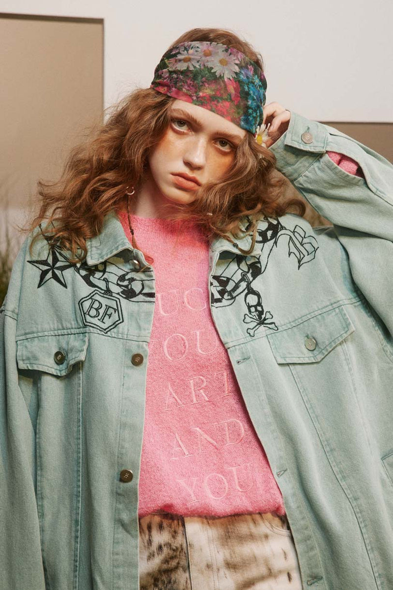 Unisex Jacket Fall Washed Denim Jacket Women's Clothing