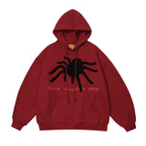 Men Hoodie Spider Web Printed Sweater Men's Loose Pullover Hoodie Autumn and Winter
