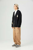 Unisex Sweater Autumn Affixed Cloth Embroidered Cardigan Sweater