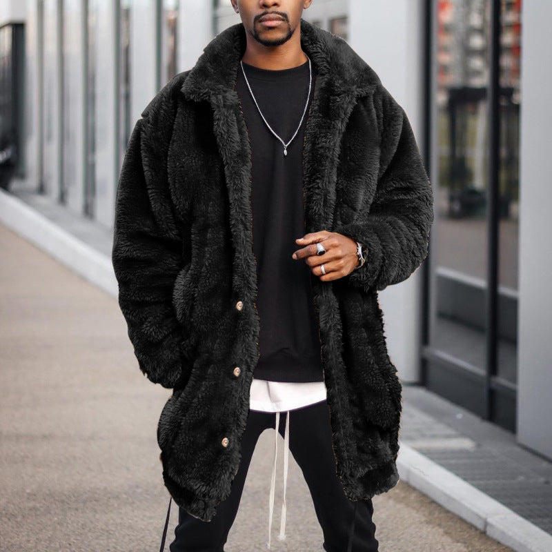 Men Jack Autumn and Winter Loose Plush Warm Men's Coat