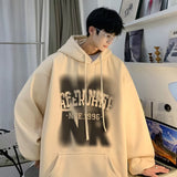 Men Hoodie Sweater Spring and Autumn Retro Fashion Brand Hooded Top Pu Handsome Coat