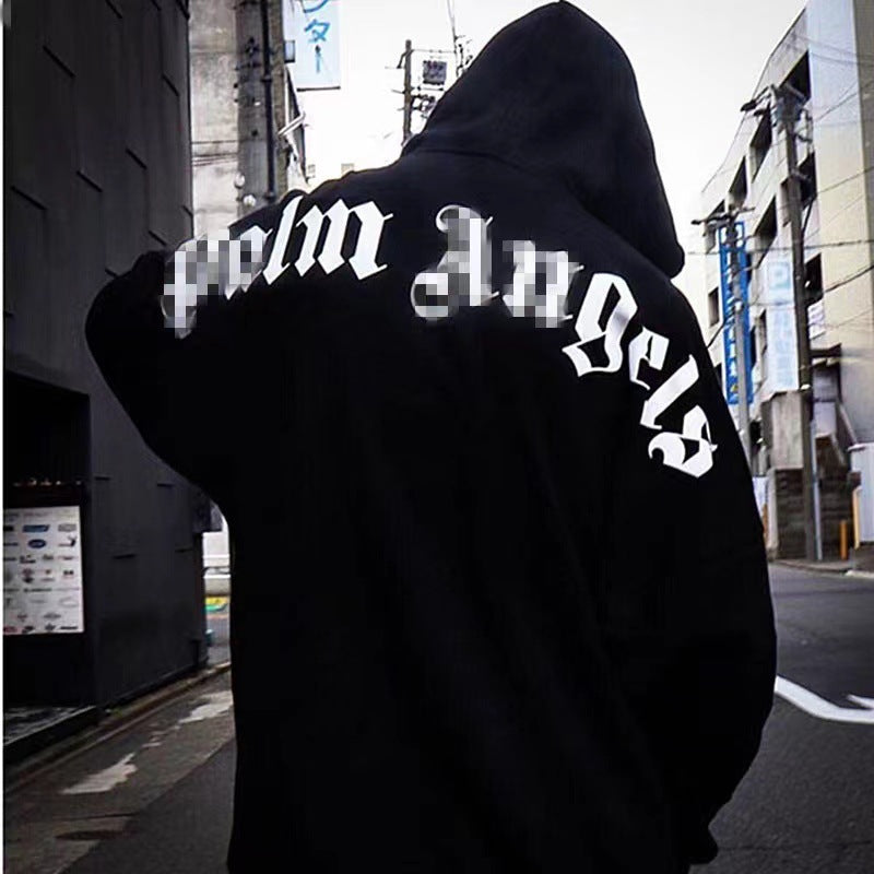 Palm Angle Hoodie Palm Angels Back Letter Logo Velvet Padded Hooded Sweatshirt