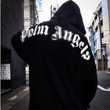 Palm Angle Hoodie Palm Angels Back Letter Logo Velvet Padded Hooded Sweatshirt