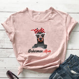 Colored Bandana Doberman Mom T-shirt Cute Dog Mom Gift