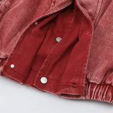 Men Denim Jacket Fake Two-Piece Denim Jacket Men Washed and Worn Denim Jacket