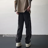 Men Sweatpants Striped Pants Men's Summer Loose Wide Leg Straight Casual