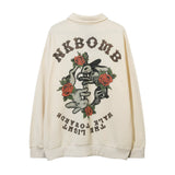 Men Hoodie Printing Lapel Sweater Men Spring and Autumn Long Sleeve Top