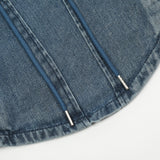 Women Hoodie Denim Hooded Sweater Women's Short Spring and Autumn Top