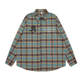 Men Long Sleeved T Shirt Plaid Long Sleeve Shirt Men Street Fashion Versatile Spring and Autumn Casual Loose Lapels