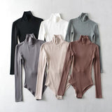Women T-shirt Spring Slim-Fitting Pure Color Tight Long Sleeve T-shirt