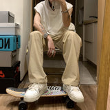 Men Sweatpants Men's Summer Casual Vintage Overalls Straight Loose