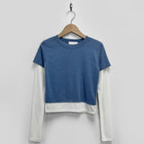Women Long Sleeve Shirt Autumn Long Sleeve Short Top Women's round Neck Bottoming Shirt