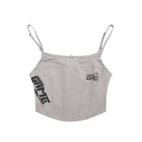 Women Vest Back Camisole Back Letter Print Girls Bottoming Vest