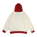 Men Hoodie Crew Neck Hooded Sweater Contrast Color Embroidery Long Sleeve Loose Top