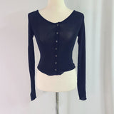Women Long Sleeve Shirt Autumn and Winter Cardigan Long Sleeve Skinny Slimming Bottoming Shirt