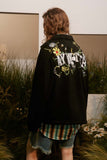 Unisex Jacket Autumn Deerskin Velvet Print and Embroidery Coat Women's Clothing