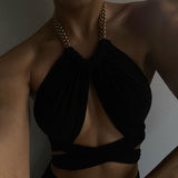 Women Halter Tops Spring/Summer Lace up Bottoming Small Vest
