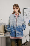 Unisex Jacket Autumn Washed Gradient Denim Coat Women's Clothing