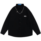 Men Long Sleeved T Shirt Simple Style Long Sleeve Shirt Men's Ins Loose Lapels Shirt Fashion