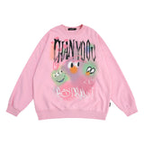 Men Hoodie Cartoon Graffiti round Neck Sweater