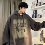 Men Hoodie Sweater Spring and Autumn Retro Fashion Brand Hooded Top Pu Handsome Coat