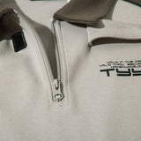 Men Hoodie Lapel Sweater Men's Color Matching Half-Open Collar Letter Printed Sweatshirt