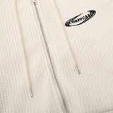 Women Hoodie Waffle Cropped Hoodie Zip Jacket