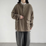 Men Hoodie round Neck Waffle Sweater Ins Loose Men and Women