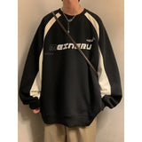 Men Hoodie round Neck Sweater Men's Spring and Autumn Loose