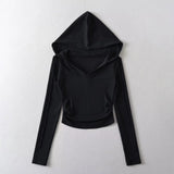 Women T-Shirt Casual Hooded Bottoming T-shirt Fall Women's Clothing Long Sleeve