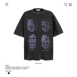 American vintage street T-shirt retro men's loose crew neck