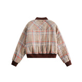 Unisex Jacket Winter Houndstooth Cotton Baseball Uniform