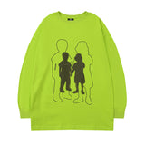 Men Long Sleeve Shirt Printed Long Sleeve T-shirt Men's and Women's Casual Smiley round Neck Top